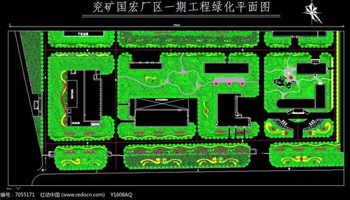 化工厂一期绿化工程规划图